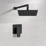 Remer SS43 Matte Black Shower Faucet with Rain Shower Head